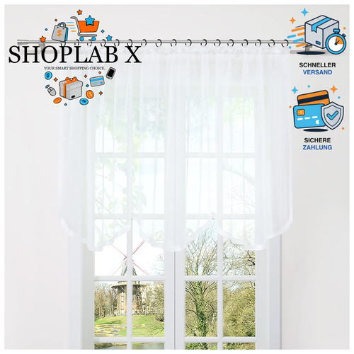 Bogenstore transparent voile - transparent,